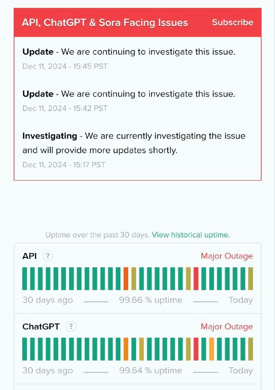 ChatGPT 服务中断根据用户反馈，ChatGPT 的网页版和应用当前均无法使用