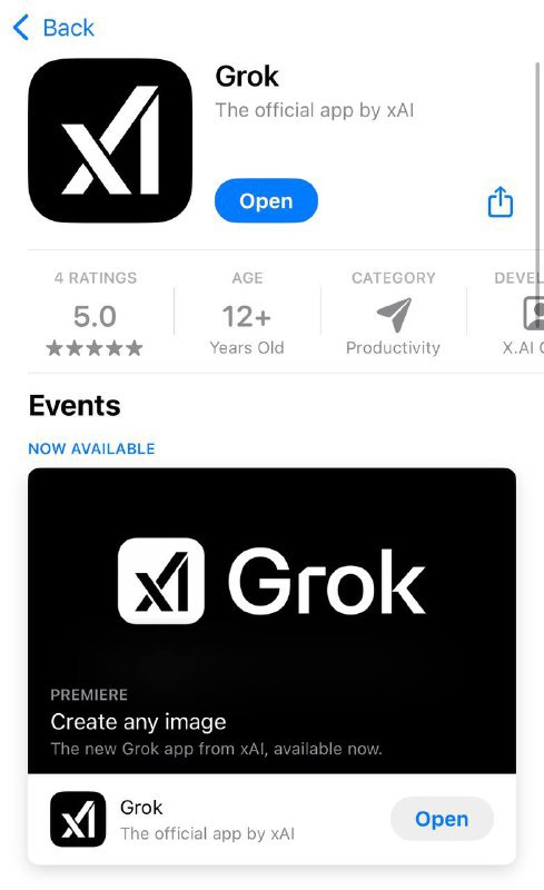 xAI独立iOS应用Grok上线app store该应用目前在美国、澳大利亚和印度等多个国家上线，可以访问来自网络和 X 的实时数据，并提供改写文本、总结长段落、小问答等生成式 AI 功能，还能根据文本提示生成图片