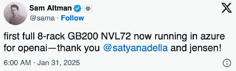 🚀微软Azure部署首套NVIDIA Blackwell系统，助力OpenAI性能飞跃微软Azure首次部署NVIDIA Blackwell 